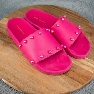 Stuart Weitzman Women's Size 10 Superstud Pink Pool Slide